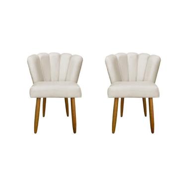 Imagem de Kit 2 Cadeiras Flor Luxo Mesa De Jantar Moderna Balaqui Decor Bege