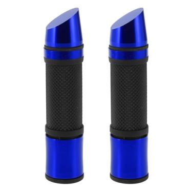 Imagem de Motoforti 22 mm, 15/40.6 cm, 24 mm, capa universal de borracha e liga de alumínio para motocicleta, scooter, bicicleta, quadriciclo, preto, azul, 1 par