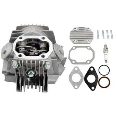 Imagem de PowerMotor Conjunto de cabeça de cilindro de 52,4 mm com vela de ignição e juntas para motor horizontal de 4 tempos 1P52FMH 110cc ATV Dirt Pit Bike Go Karts Quad 4 Wheeler Dune Buggys motocicleta