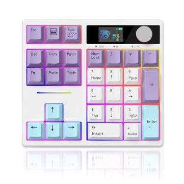 Imagem de ZMX X BOYI TD31Pro Teclado numérico mecânico, 30 teclas Hot Swap sem fio BT5.0/2,4GHz/Tipo-C Teclado numérico com fio programável RGB Gaming Teclado Numpad com tela de botão para laptop/Mac