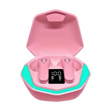 Imagem de Fone de Ouvido Bluetooth 5.0 Gamer, Case LED RGB, Touch, TWS, Cancelamento de Ruído (Rosa)