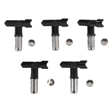 Imagem de Dicas de Pulverizador Sem Ar, para Tinta, Móveis, Tinta Fina Industrial, Incluem 5 Pontas de Spray (109, 213, 315, 413, 621), Aço Inoxidável e Material ABS