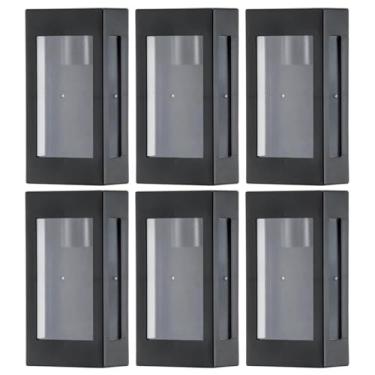 Imagem de Conjunto 6 Arandelas Externas Pretas Prime Luminária Bivolt de Parede Jardim Fachada Muro Dital