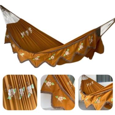 Imagem de Rede De Descanso Dormir Casal Grande Reforçada Sol a Sol Com Varandas 