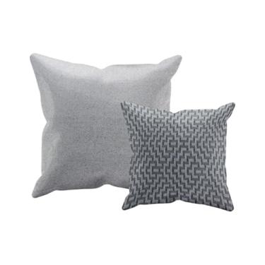 Imagem de kit 2 Capas Almofada Tear Alto Padrão luxo 60x60 + 45x45 Vr (KIT B 16 Marfim Nude Cinza Grafite Bege Claro - KIT B SOFA ENCOSTO ALGODAO JACQUARD)