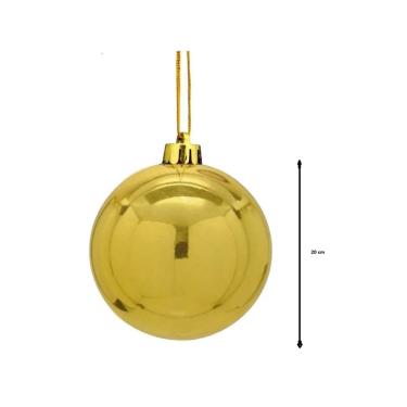 Imagem de Bola De Natal Lisa Dourada 20cm - unidade