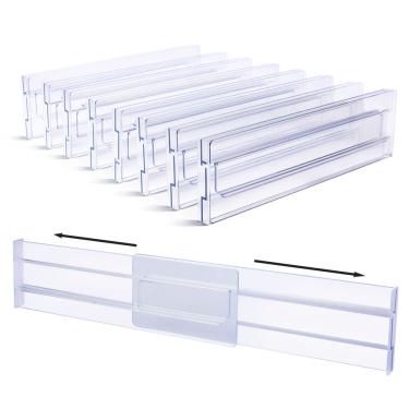 Imagem de Divisórias e organizadores de gavetas Vtopmart, pacote com 8, 3,2 cm de altura, transparente