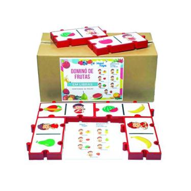 Imagem de Dominó Gigante Frutas Em Libras - Maxi Toys
