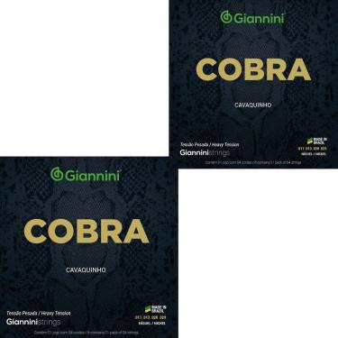 Imagem de Kit 2 Encordoamento Cavaquinho Giannini Cobra GESCP Níckel Pesada 0.011