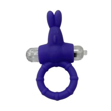Imagem de Anel Peniano Rabbit Em Silicone Flexível Com Vibração para Prazer Mútuo e Orgasmos [AZUL]
