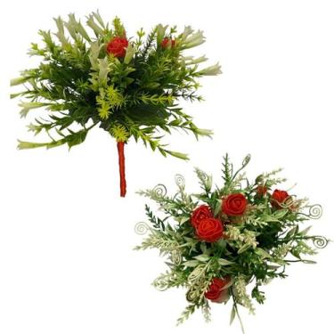 Imagem de Buquê de Flores Mini Rosas Artificiais Bouquet Noivinha Da Quadrilha F