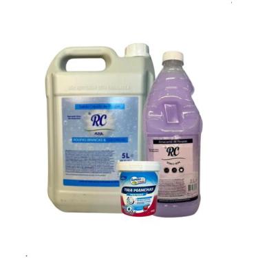 Imagem de Kit Roupas Sabão Azul 5Lt, 1 Amaciante Sonho Bom 2Lt Tira Manchas - RC
