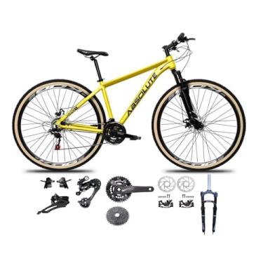 Imagem de Bicicleta Aro 29 Absolute Nero 5 Kit 2x9 Gta Sunrun Freio Disco K7 Garfo com Trava Pneu Faixa Bege (Amarelo, 17)