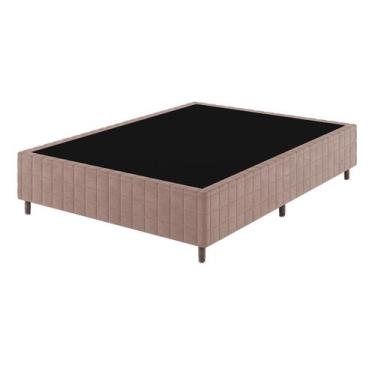 Imagem de Base de Cama Box Casal Lunare Rustico Rose - Vian, Rosa, Moderno