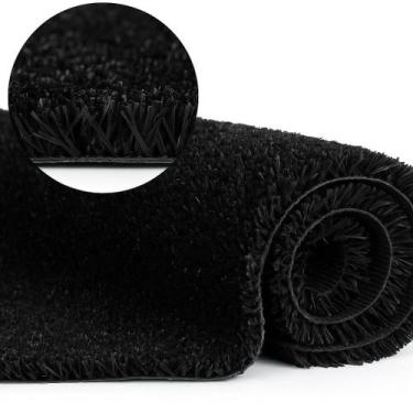 Imagem de Tapete Grama Sintética Preta 12mm Artificial Decoração Festas Eventos 