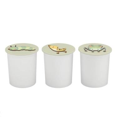 Imagem de Trio de Potes Kit Higiene Bebê Quarto Lavável Patinhos - Neném na Nuve