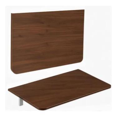 Imagem de Mesa Compacta Retrátil 70x30 Estilo Madeira Borda Redonda - Maclavi Mó