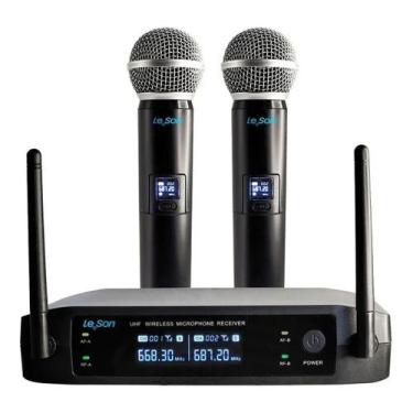 Imagem de Microfone Sem Fio Ht / Ht  Uhf Mão Duplo Digital Profissional Le Son -