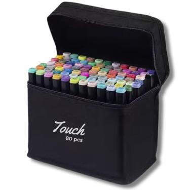 Imagem de Estojo de Canetas Permanentes Touch, Marcador Ponta Dupla, Canetinhas para Colorir Desenhos, Lettering, Sketch (80)