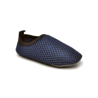 Imagem de Sapatilha Infantil Náutica Aquática Masculino Calce Fácil - RM, Azul, 