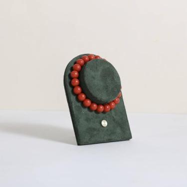 Imagem de CHISTOR Suporte de exibição de pulseira verde para boutique, suporte de exibição de joias de camurça para boutiques e casa, organizador de armazenamento de joias de veludo para venda 【Verde】