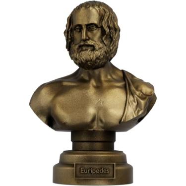 Imagem de Estátua Busto Eurípedes - Poeta Trágico Grego (Cor Ouro Velho)