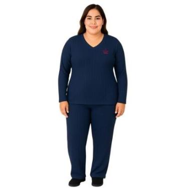Imagem de Pijama Plus Size Elegance Malha Canelada Feminino Victory-Feminino