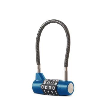 Imagem de EASTDEER Cadeado de combinação com trava de armário de 4 dígitos com cabo durável de 18 cm ideal para armários, academia, portão, cerca, caixa de ferramentas, estojo, armazenamento de ferrolhos e ao