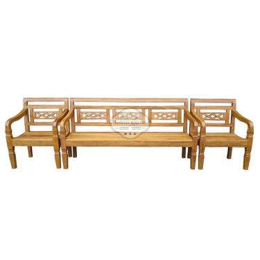 Imagem de Kit Jogo De Banco Com Mesa De Centro Em Madeira De Demolição Modelo X Sudeste Rústico