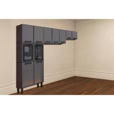 Imagem de Cozinha Modulada Bertolini Estilo 3 Peças (2Aéreos+1Paneleiro) CPT90 Cinza/Grafite-Bertolini