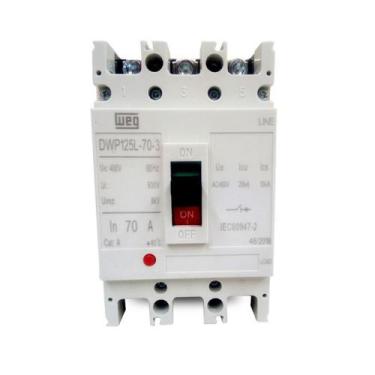 Imagem de Disjuntor 70A Caixa Moldada Weg DWP 125L Tripolar