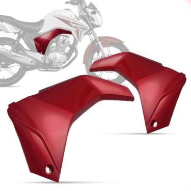 Imagem de Tampa Lateral Cromo Forte Moto Titan 150 2014, VERMELHO PIMENTA 2014, 