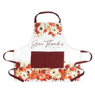 Imagem de Faithworks Aventais de cozinha - Avental de Ação de Graças ajustável 100% algodão com bolsos, tamanho único, dê graças