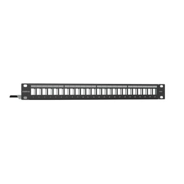 Imagem de Patch Panel Blindado Descarregado Intelbras, Com 24 Portas, Guia Traseira, PPDB24P