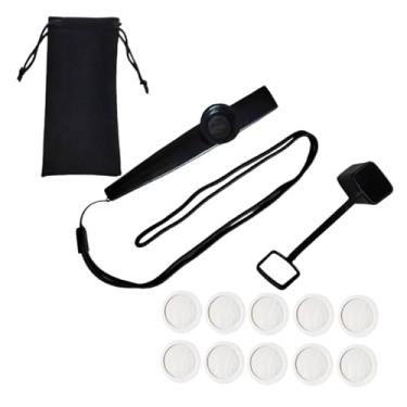 Imagem de Milageto Suporte para Flauta Kazoo com Bolsa de Armazenamento E Corda de Pescoço para Instrumento Musical Infantil, preto