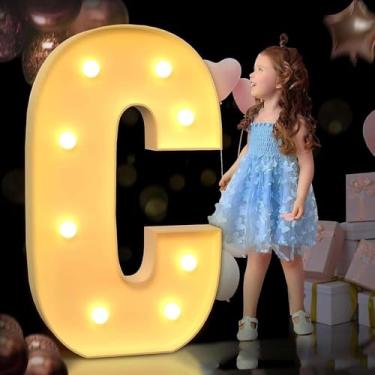 Imagem de Decoração De Casamento 4ft Marquee Up Letras Grandes Letras De Letreiro Led Sinal De Carta Para Festa Em Casa Bar Festival De Casamento Decorações De Aniversário Decoraçã, C, 120CM