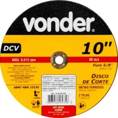 Imagem de Disco Corte 254X3,2X15,87Mm Vonder 1240254320