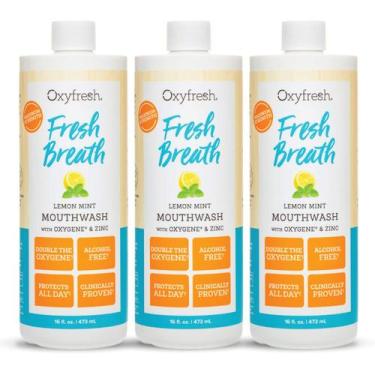 Imagem de Enxaguante bucal Oxyfresh Lemon Mint Fresh Breath 480 ml, pacote com 3