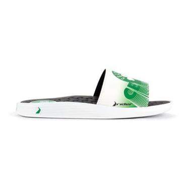 Imagem de Chinelo Masculino Slide Rider Pump Nba Ii 12195, Branco, Verde, 45