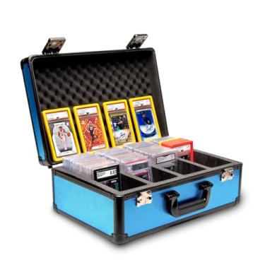 Imagem de SLAB ARMOR FUSION Caixa de armazenamento de cartões com classificação de 4 fileiras PSA para cartões classificados, comporta mais de 160 lajes, caixa de cartão com classificação PSA, armazenamento de