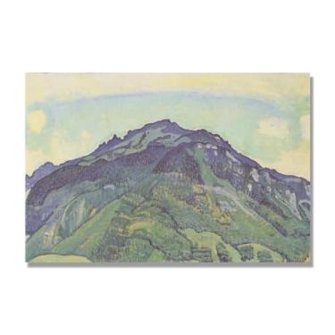 Imagem de Pinturas a óleo famosas, (paisagem 33) por Ferdinand Hodler, reprodução impressa em tela, arte de cenário para decoração de sala de estar. Somente tela de 70 x 105 cm - 27,6 x 41,4 pol