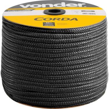 Imagem de Corda Multifilamento Trançada 12mm 140m Preta Vonder