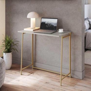 Imagem de Mesa Dobrável Portátil 80cm x 77,5cm Industrial Pés em Metal - Placa e