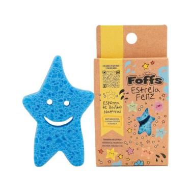 Imagem de Esponja de banho natural foffs estrela feliz azul - akora