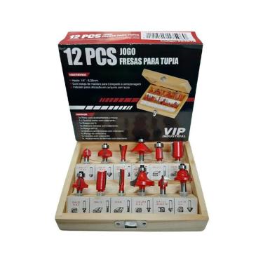 Imagem de Jogo de Fresas para Madeira 6mm com 12 Peças VIP