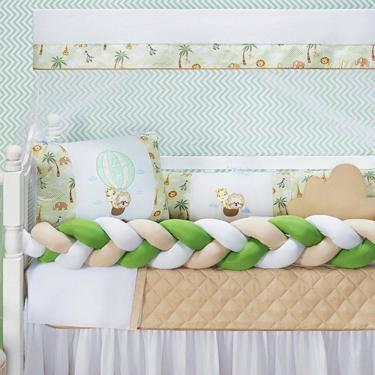 Imagem de Kit Berço Safari Menino 11 Peças Estampado Bichinhos +