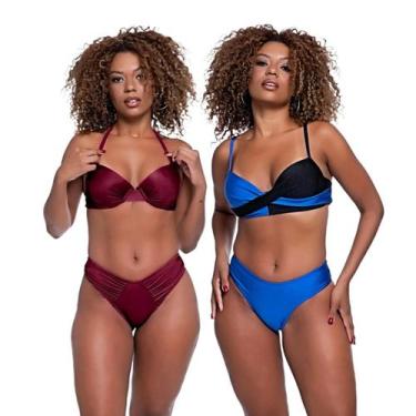 Imagem de Kit Biquínis Feminino Com Bojo Levanta Busto Asa Delta - HYPE MODAS, K