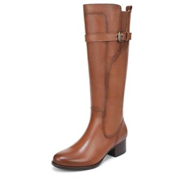Imagem de Naturalizer Bota feminina Kenna Extra Wide Calf Western, Couro marrom (English Tea Brown), 42