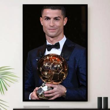Imagem de Genérico, Quadro Cr7 Melhor Do Mundo Bola Ouro Decorativo A3 35x45cm