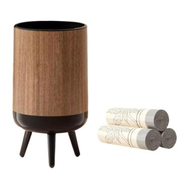 Imagem de MotiveTech Lixeira com pernas, moderna, decorativa, para quarto, escritório, banheiro, sala de estar, Sem Tampa